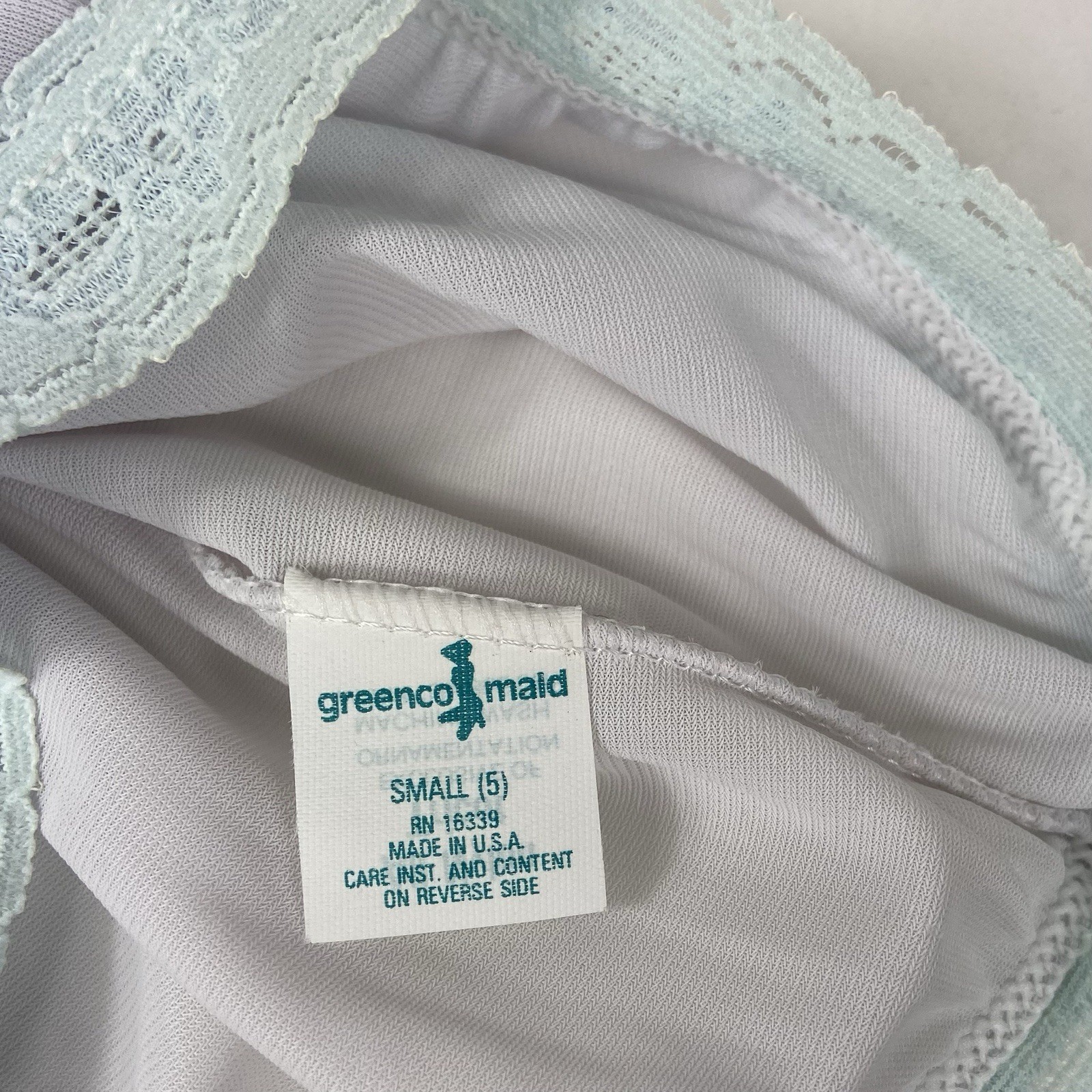 Vintage Greenco Maid USA Size 5 Panty Baby Blue Nylon Sissy Granny Mushroom