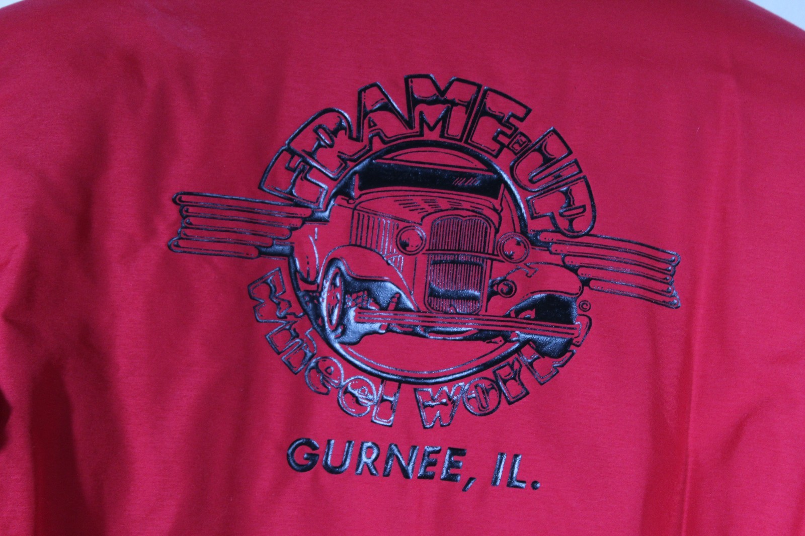 VTG Swingster Size M Red Frame Up Wheel Works Gurnee IL Trucker Jacket KATHY