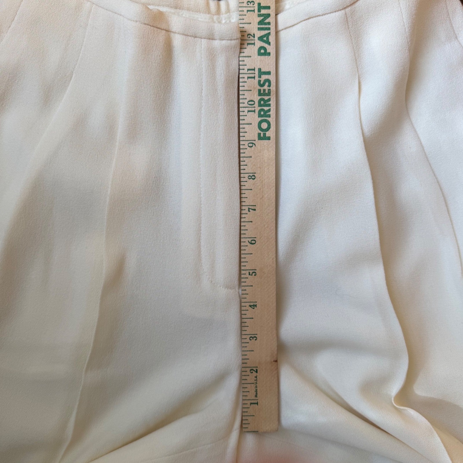 Valerie Stevens Wool Trousers Womens 8 Cream Pleated High Rise Straight Vintage