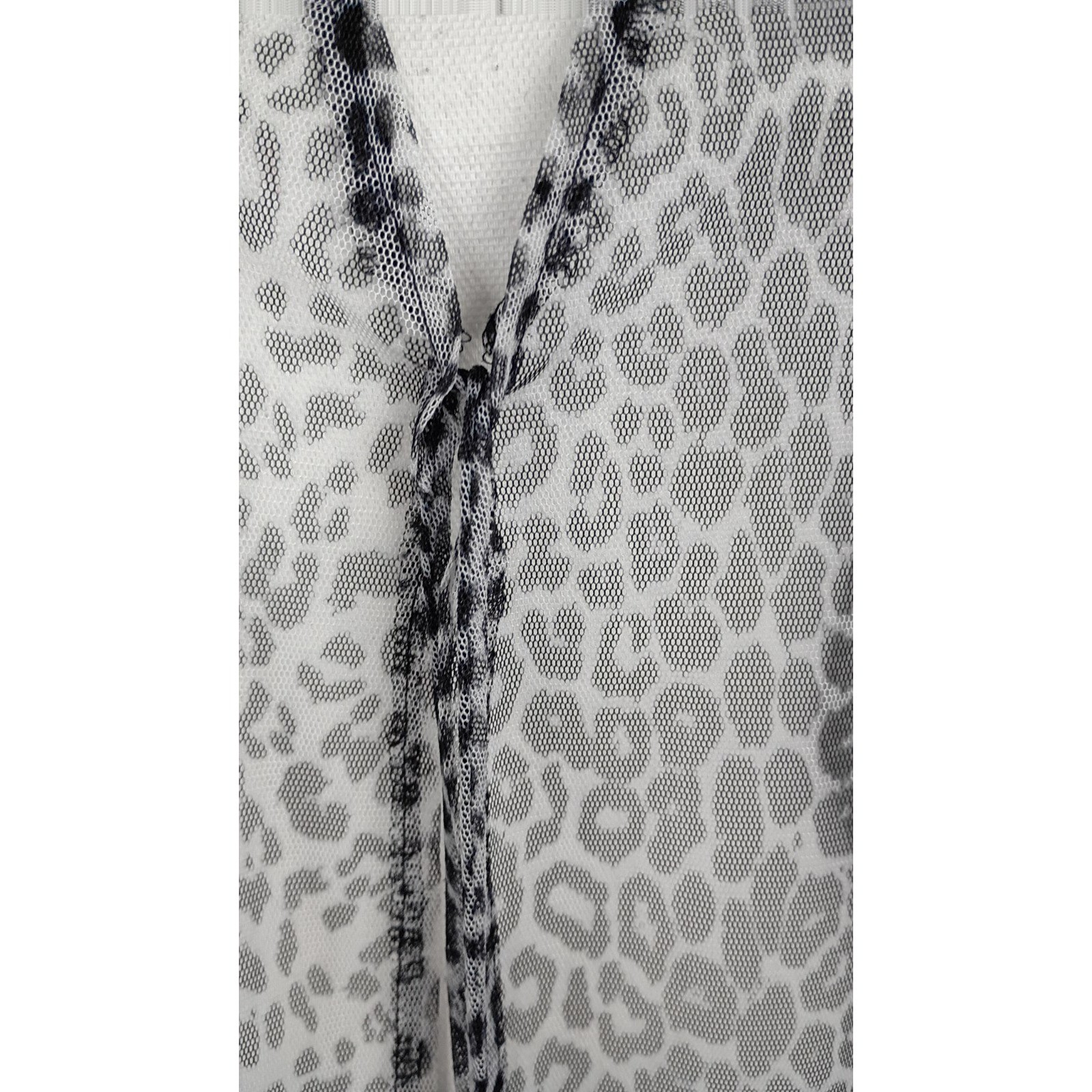 Breakin’ Loose Vintage Womens Leopard Print Sheer Mesh Duster Cardigan Sz 13/14