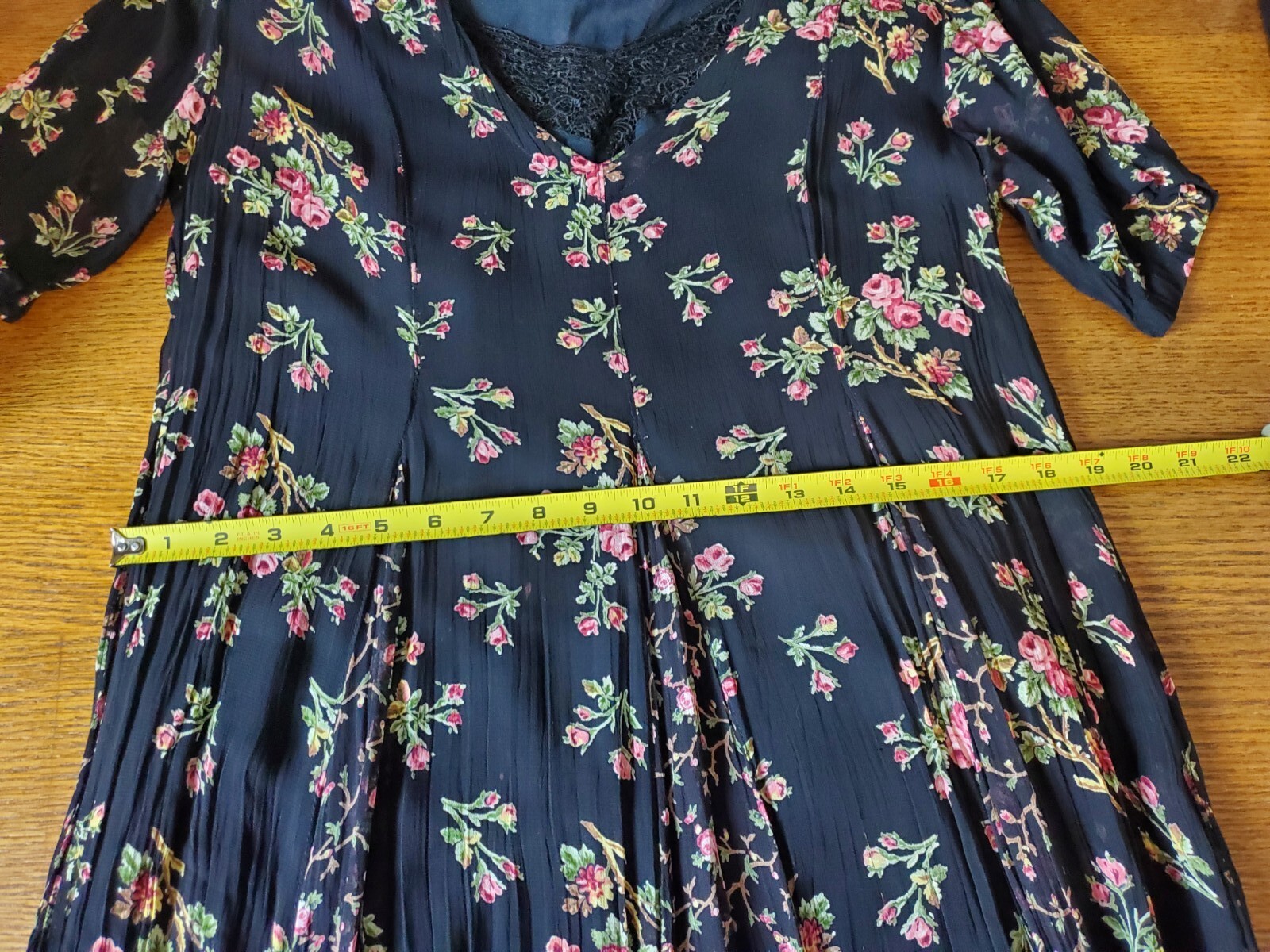 Vintage 90s STARINA Dress Women’s Small Floral Long Maxi Black Prairie 1990s
