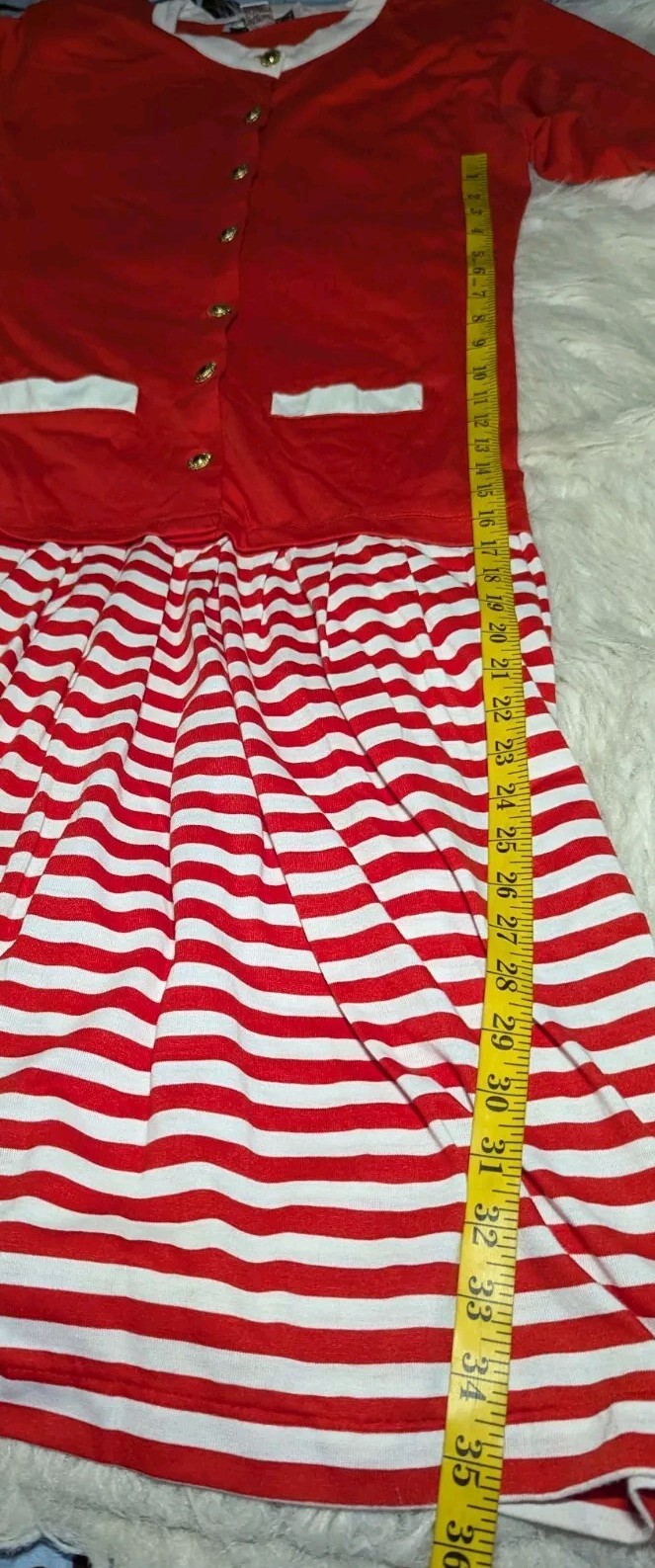 NUGGETS BRAND Button-Up MODEST Dress Orange STRIPED Stretch Women’s Medium
