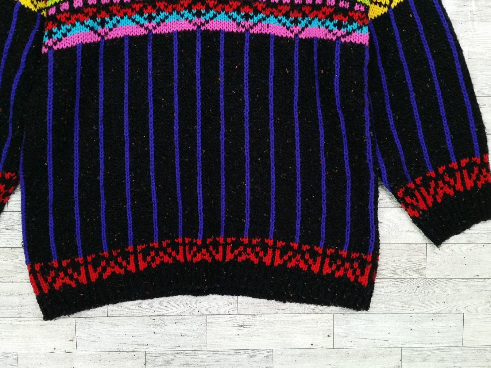 Vintage Kitty Hawk Vivian Wang Sweater Abstract Colorful 90s Grandmacore Size L