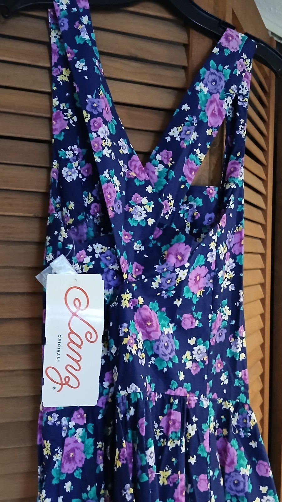 Lanz Originals Wonderful Vintage 80’s-90’s NWT Floral Blue Sundress Size 8