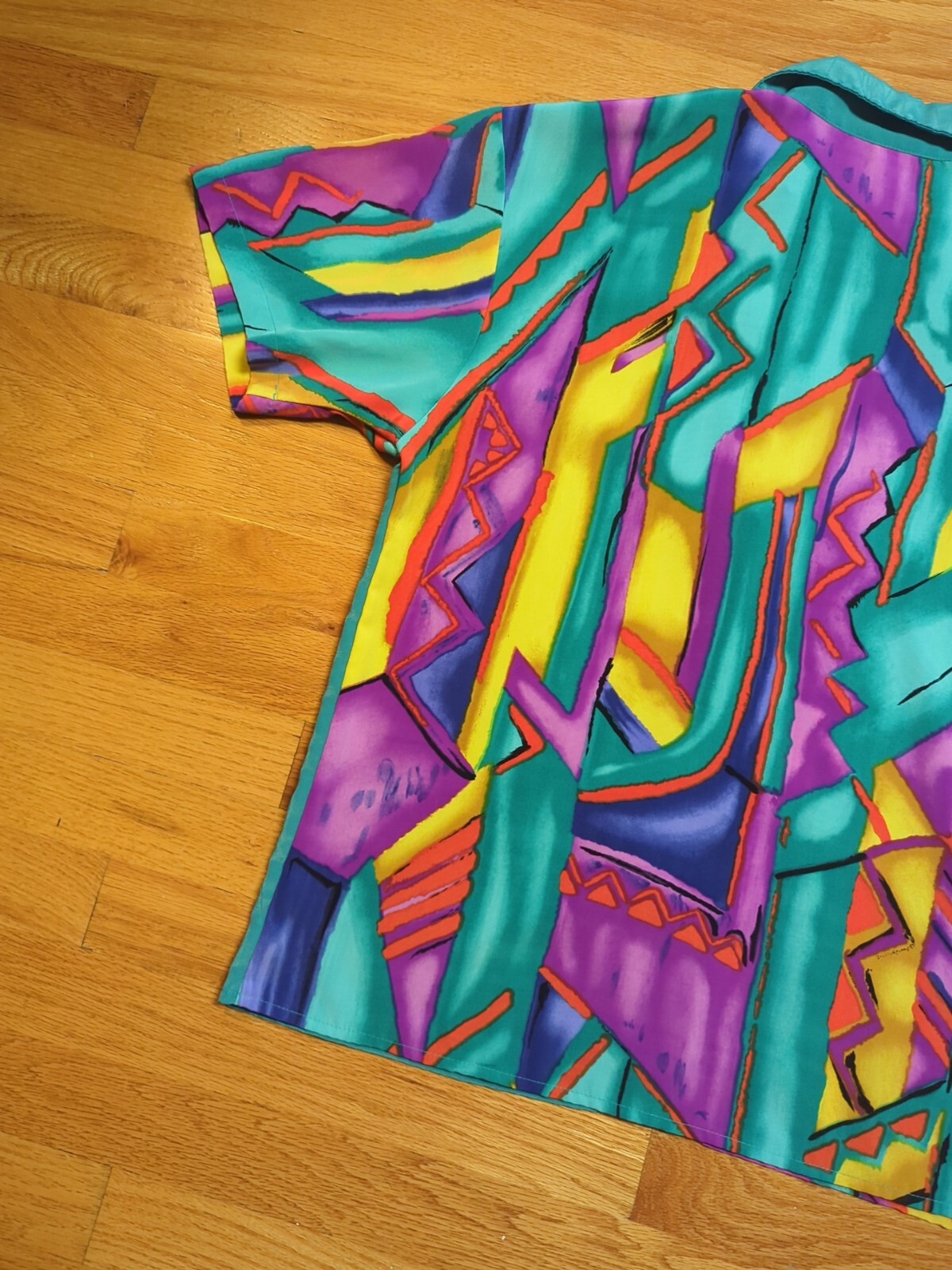 Vintage City Girl California Blouse Shirt Color Block Retro 12 Made In USA