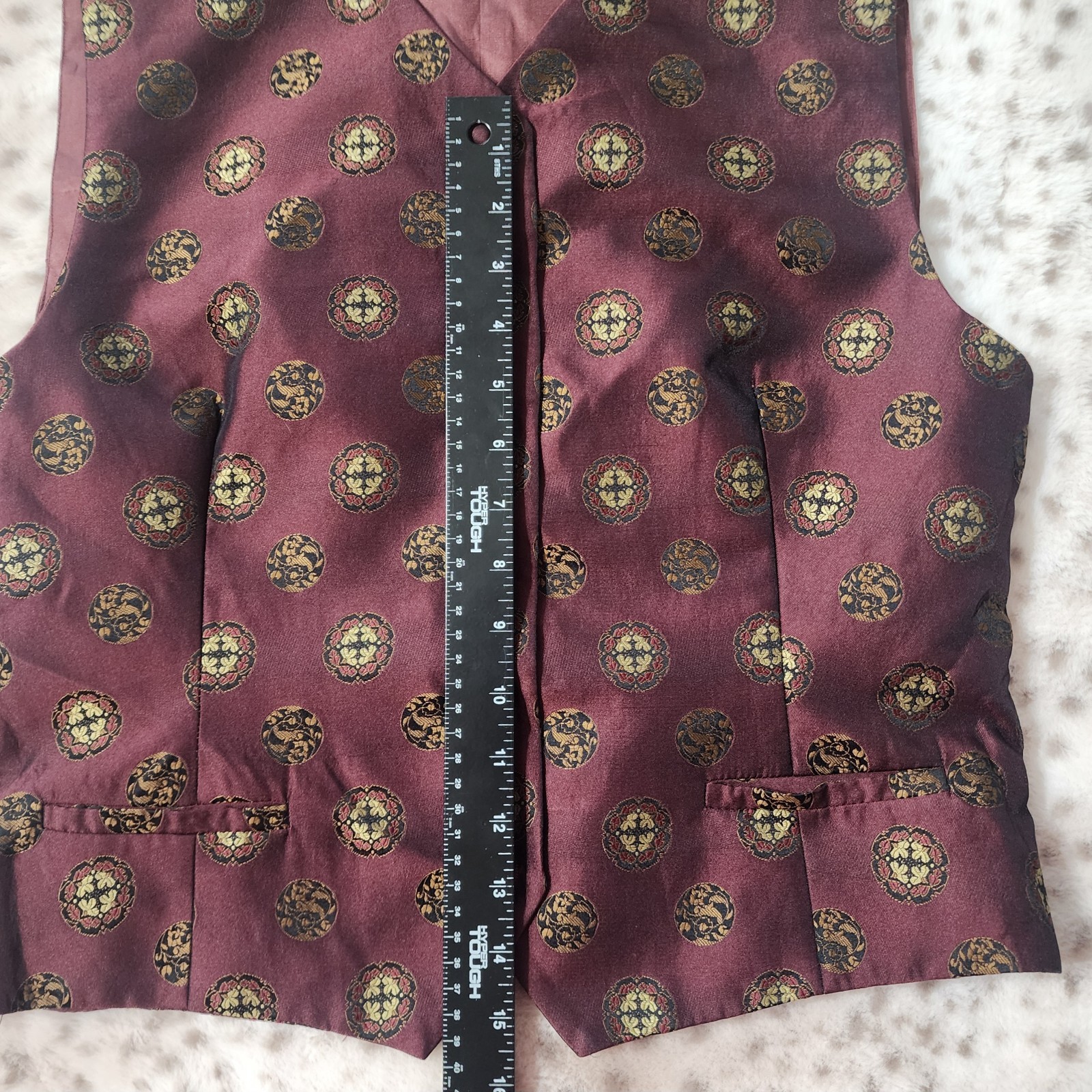Vintage 90s Rena Rowan For Saville Brocade Vest Size 14