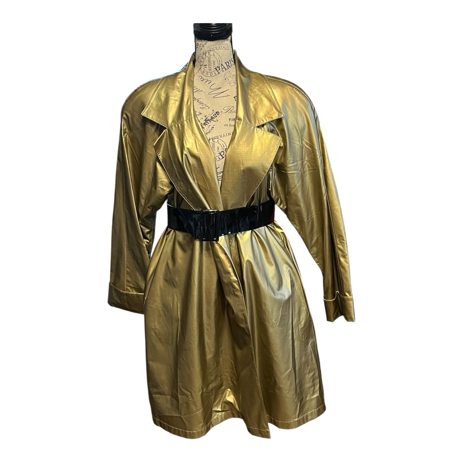 Vintage Court Romi Gold Metallic All Weather Swing Coat