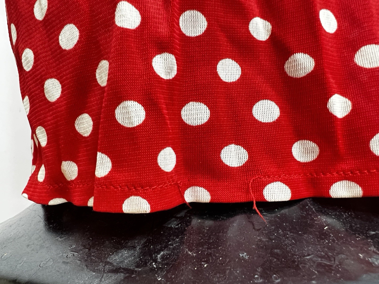 Jack Hartley Miami Vintage Dress Red White Polka Dot Sailor Stretch Halter Maxi