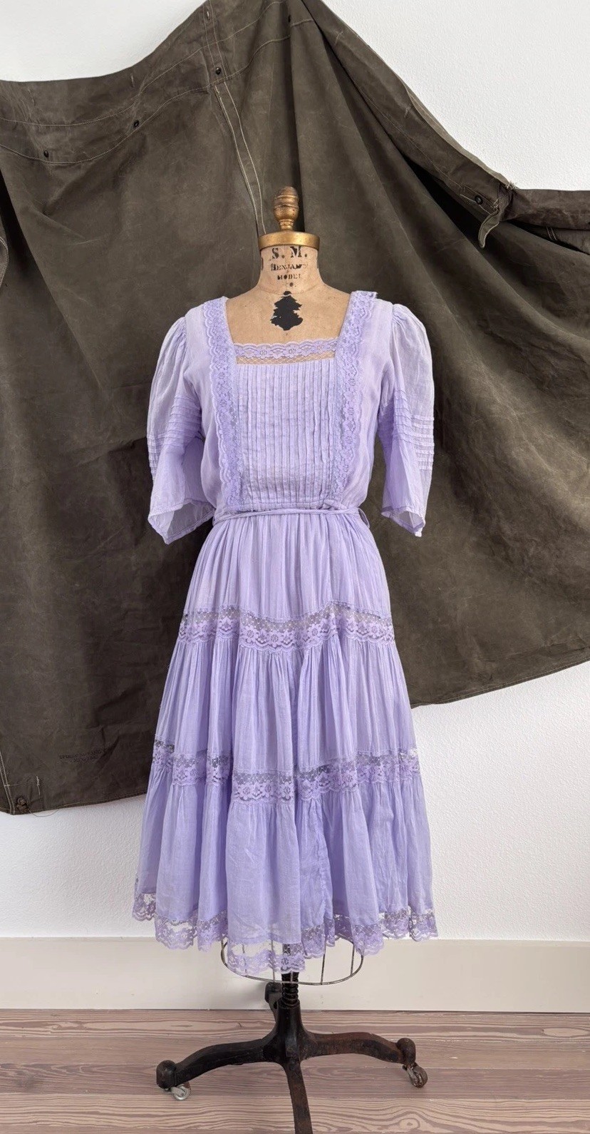 Vintage Starina Paris Indian Cotton Gauze Lavender Dress | c. 1970s-80s
