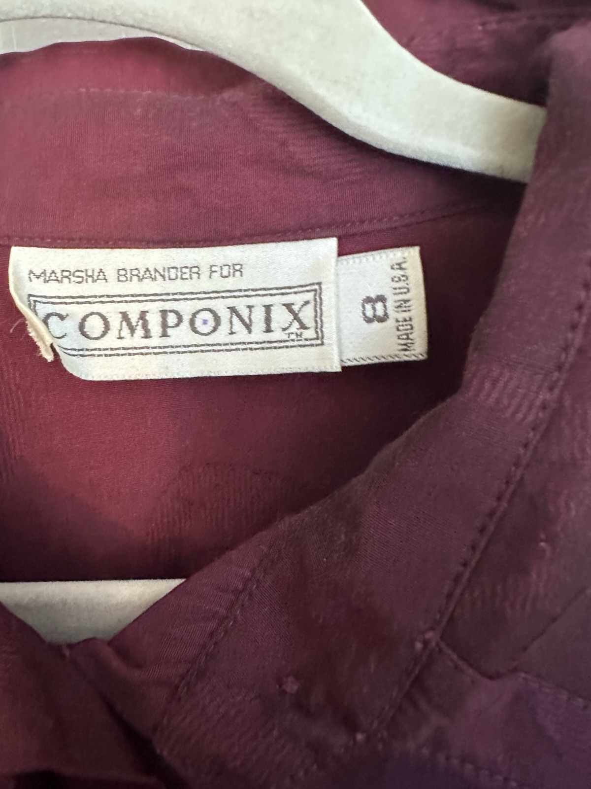 Vtg 80s/90s Marsha Brander for Componix Burgundy Blouse Top