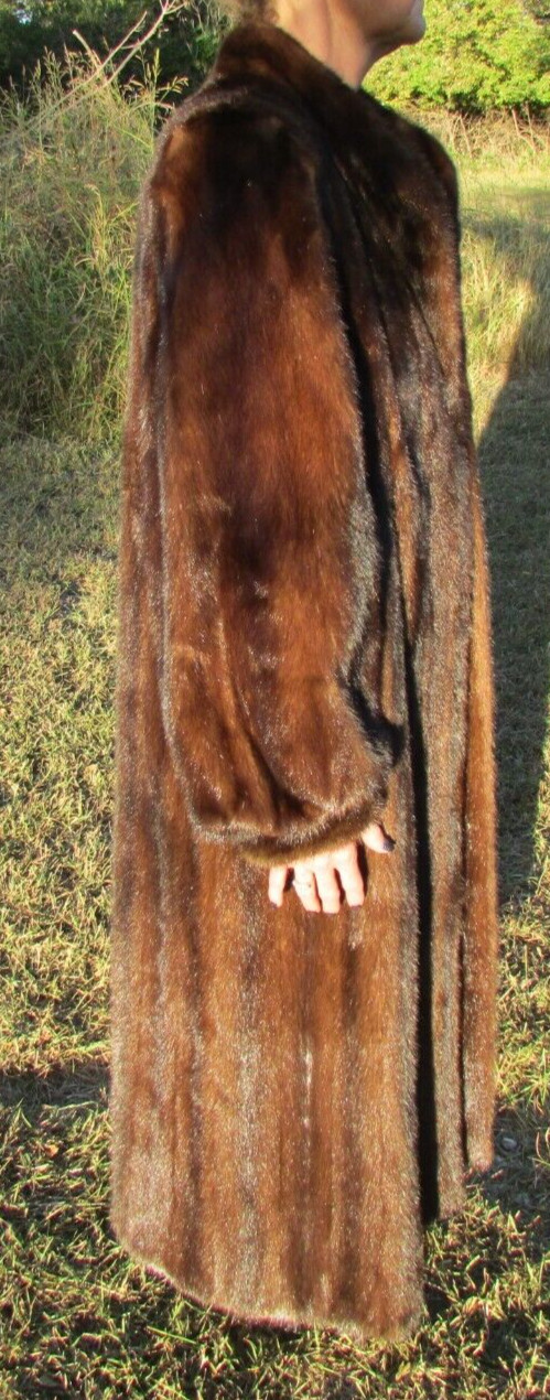 Very Finest Mahogany Full Length Natural Ranch Mink Fur Coat HENIG FURS 53″ long