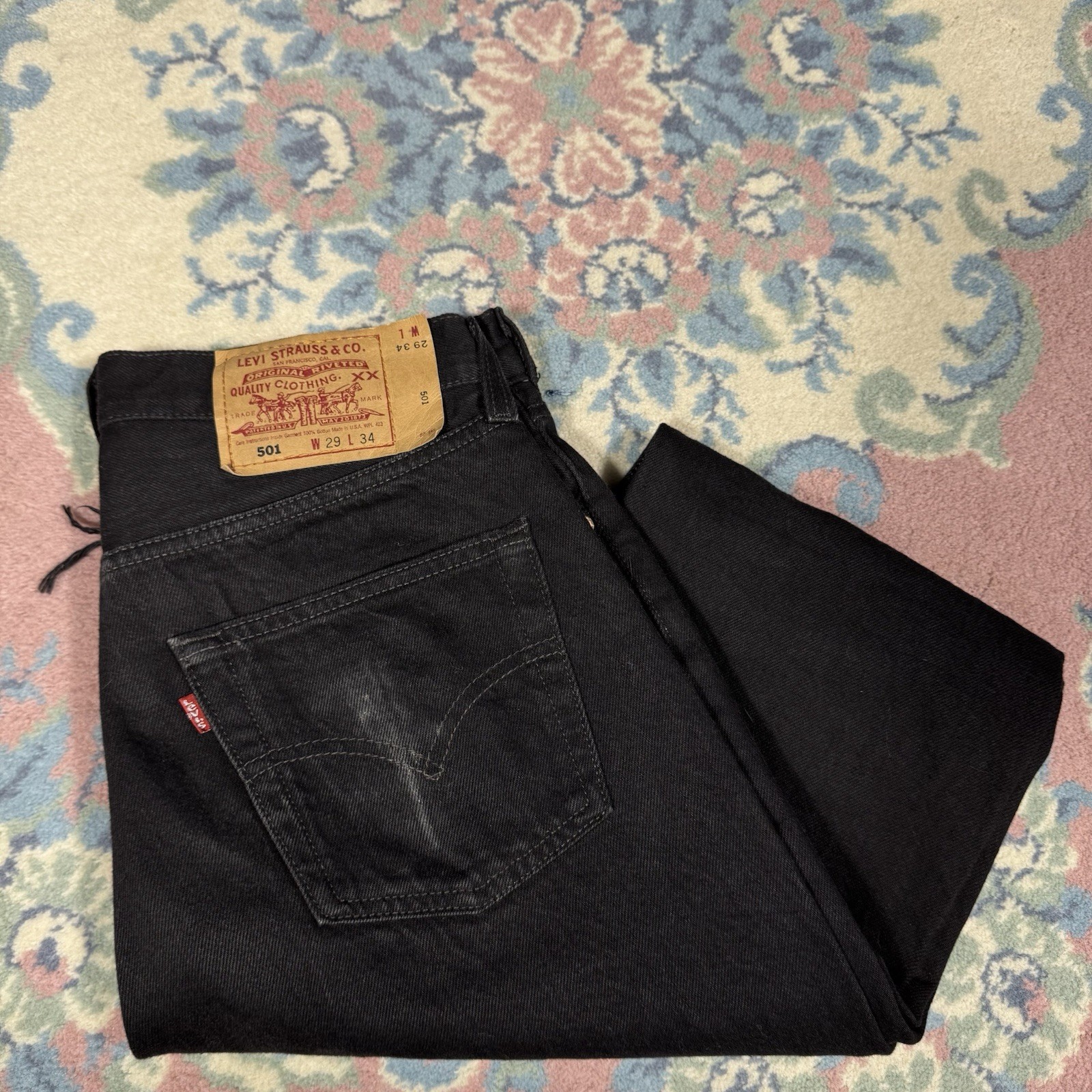 Rare Vintage 90s Women’s Black Levi’s XX 501 Made In USA 29×34