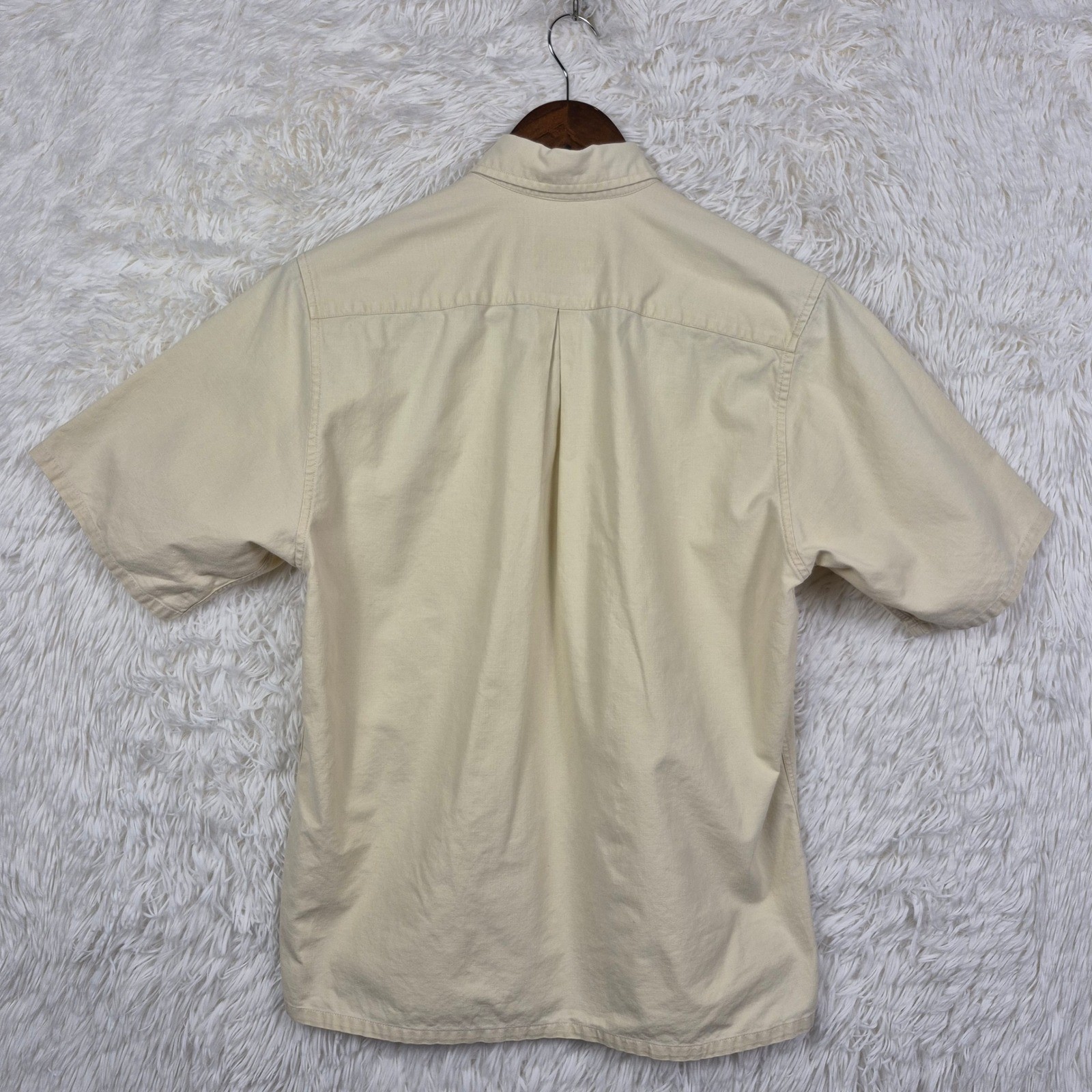 Vintage Banana Republic Safari Shirt Cotton Short Sleeve Beige Tan Utility Sz 6