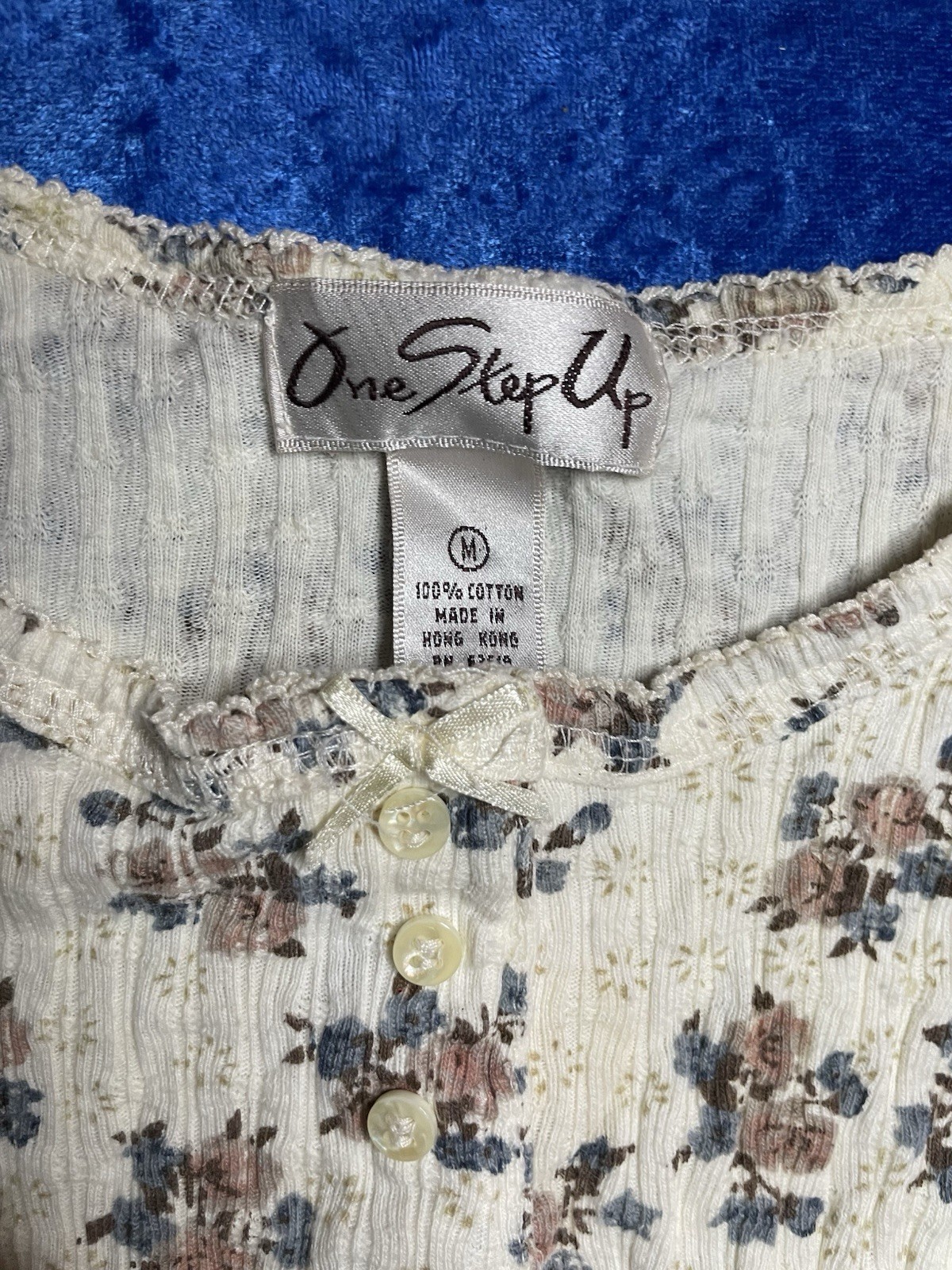 Vintage 90s One Step Up Floral Bodysuit Long Sleeve Western Cowgirl Boho Medium