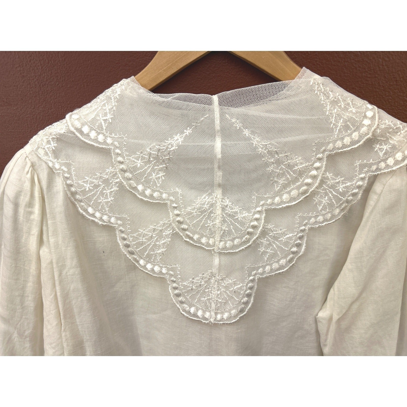 Vintage Jean for Joseph Le Bon Blouse Cottagecore Victorian Romantic Ivory White