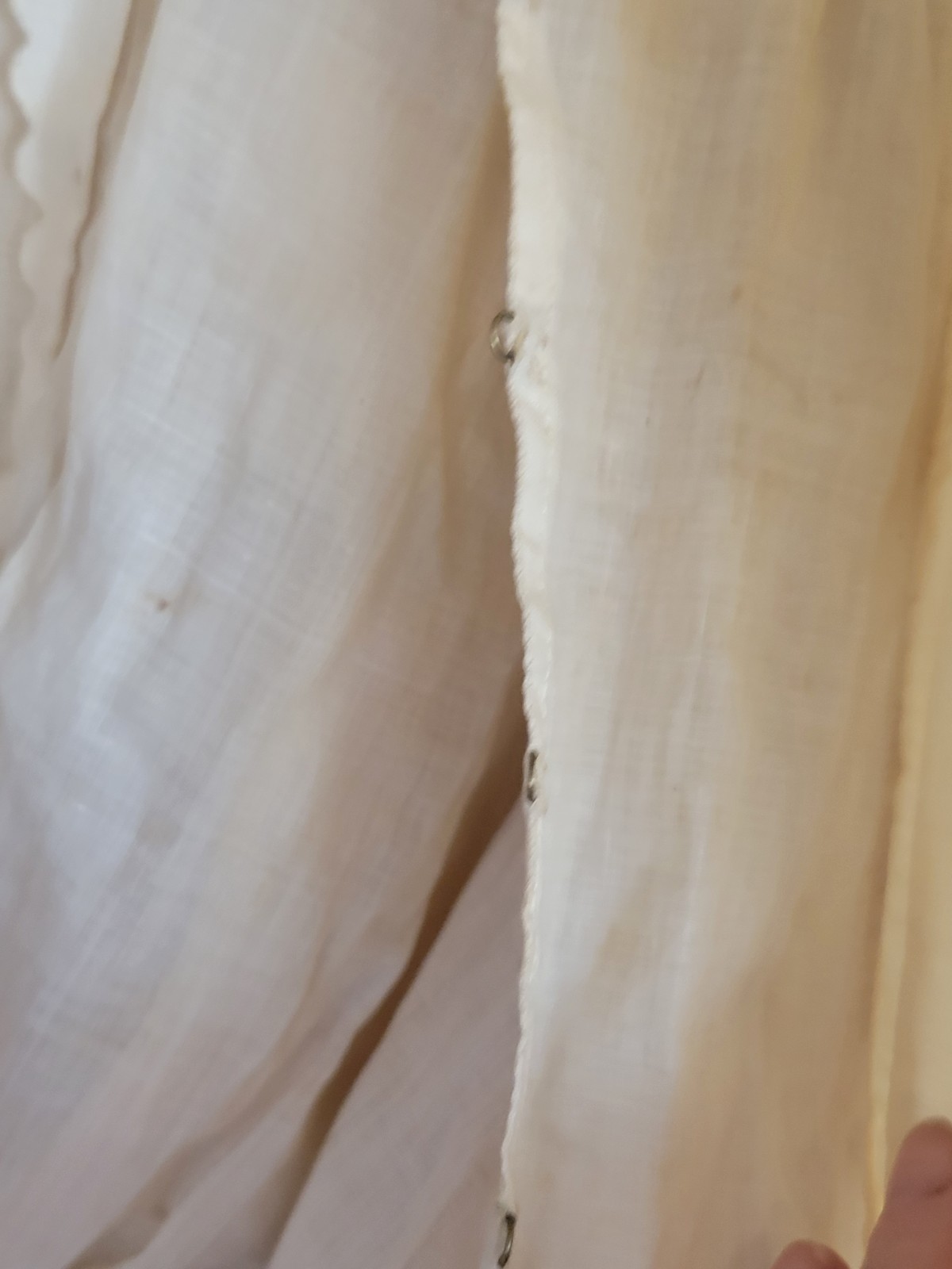 ANTIQUE EDWARDIAN BODICE TOP CREAM COLOR WITH LACE DETAILS AS IS COND XS