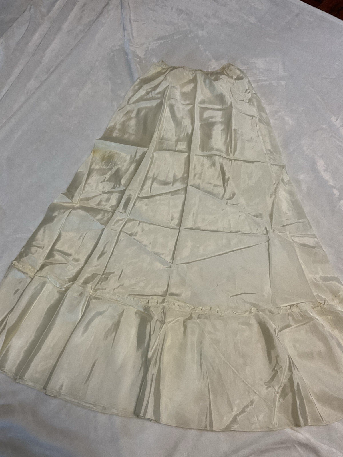 Vintage American Maid silky Cream Satin Slip On size Small