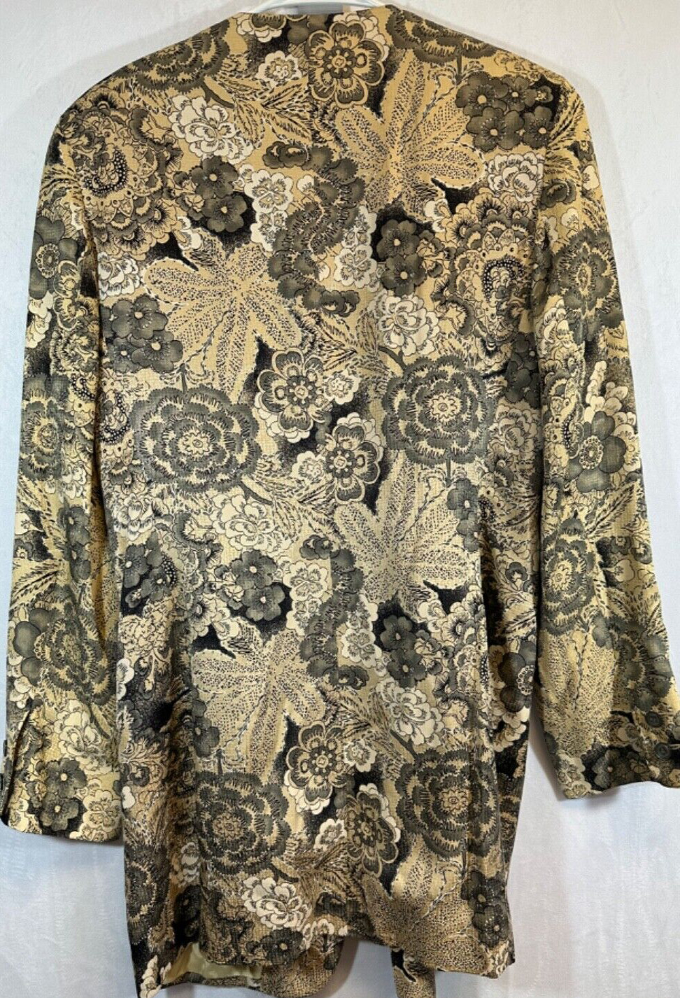 Vtg 80s Anne Klein II Floral 100% Silk Blazer Floral 10 Three Button Career A15
