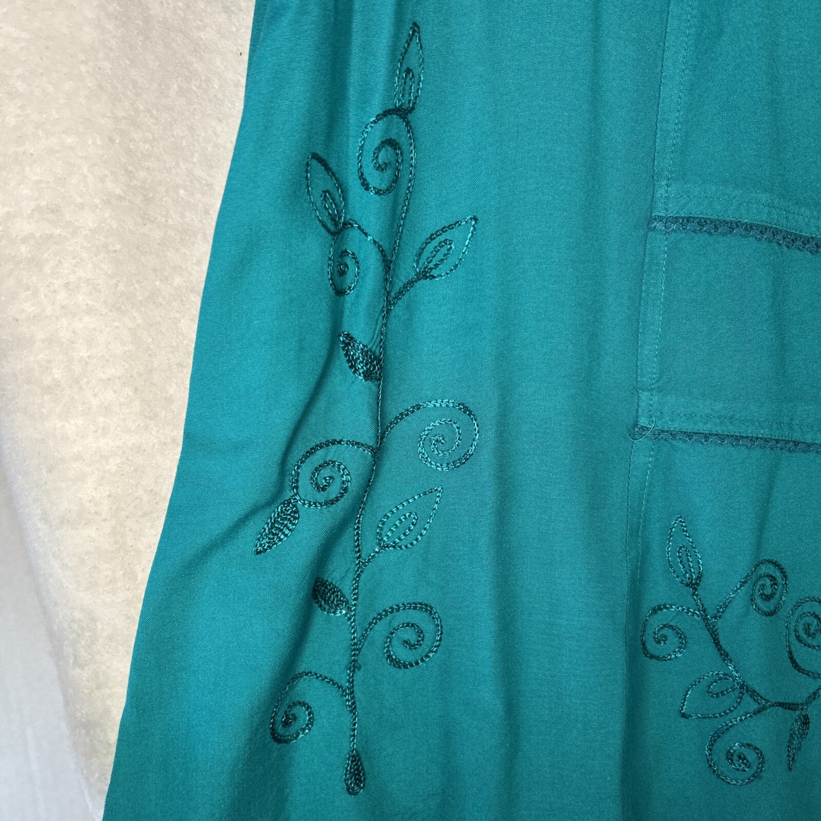 JUST CLASS Womens Boho 2 Pc Set Turquoise Maxi 1990s Top 1xl Skirt XL