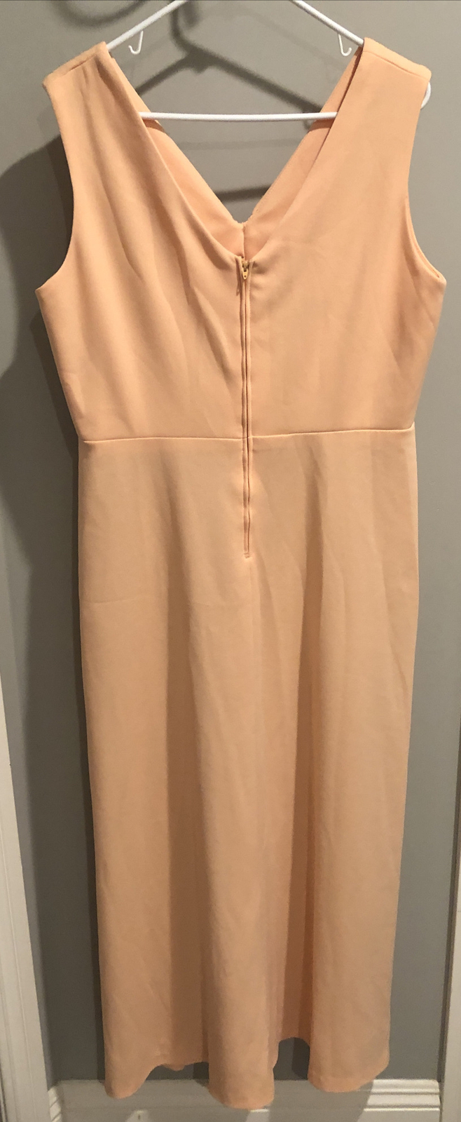 VTG Miss Rubette Long Peach Dress Rhinestone And Coat Sz 16