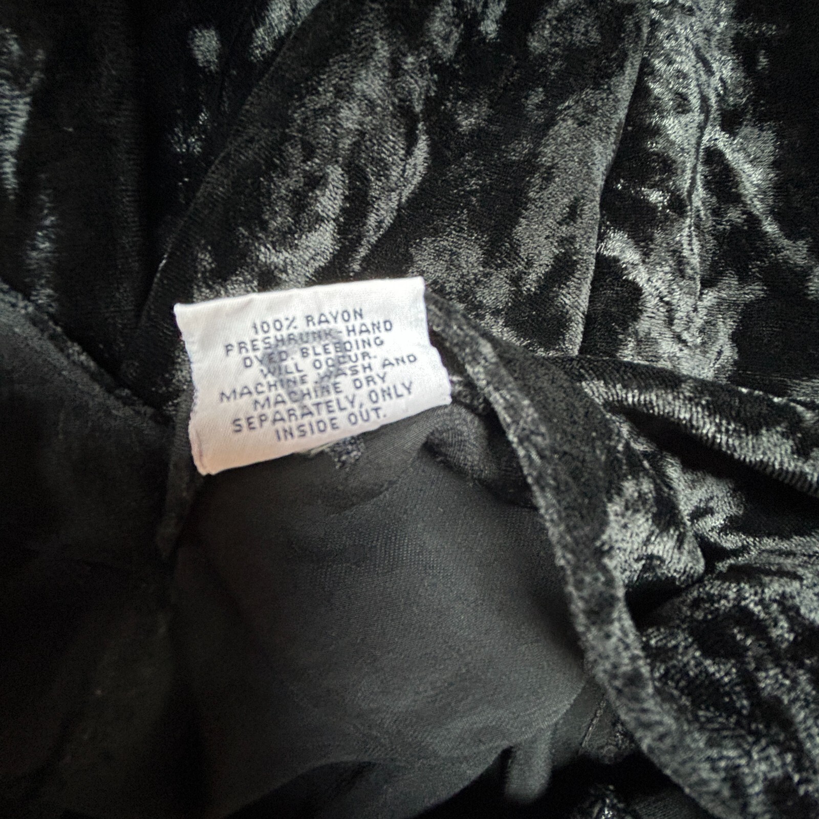 Vintage CP Shades Womens Black Crushed Velvet Shift Dress Long Sleeve Casual