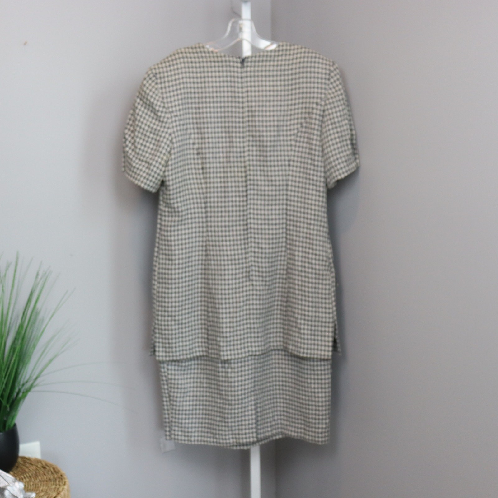 Vintage 90s Clues Collections Checkered Dress Size 14 Made in USA