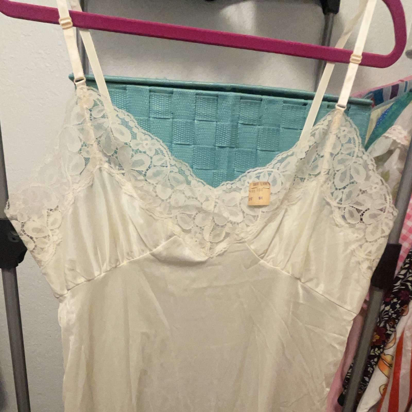 Barri Ivory Nylon Lace Trim Full Slip Regular Size 38 MPN 450