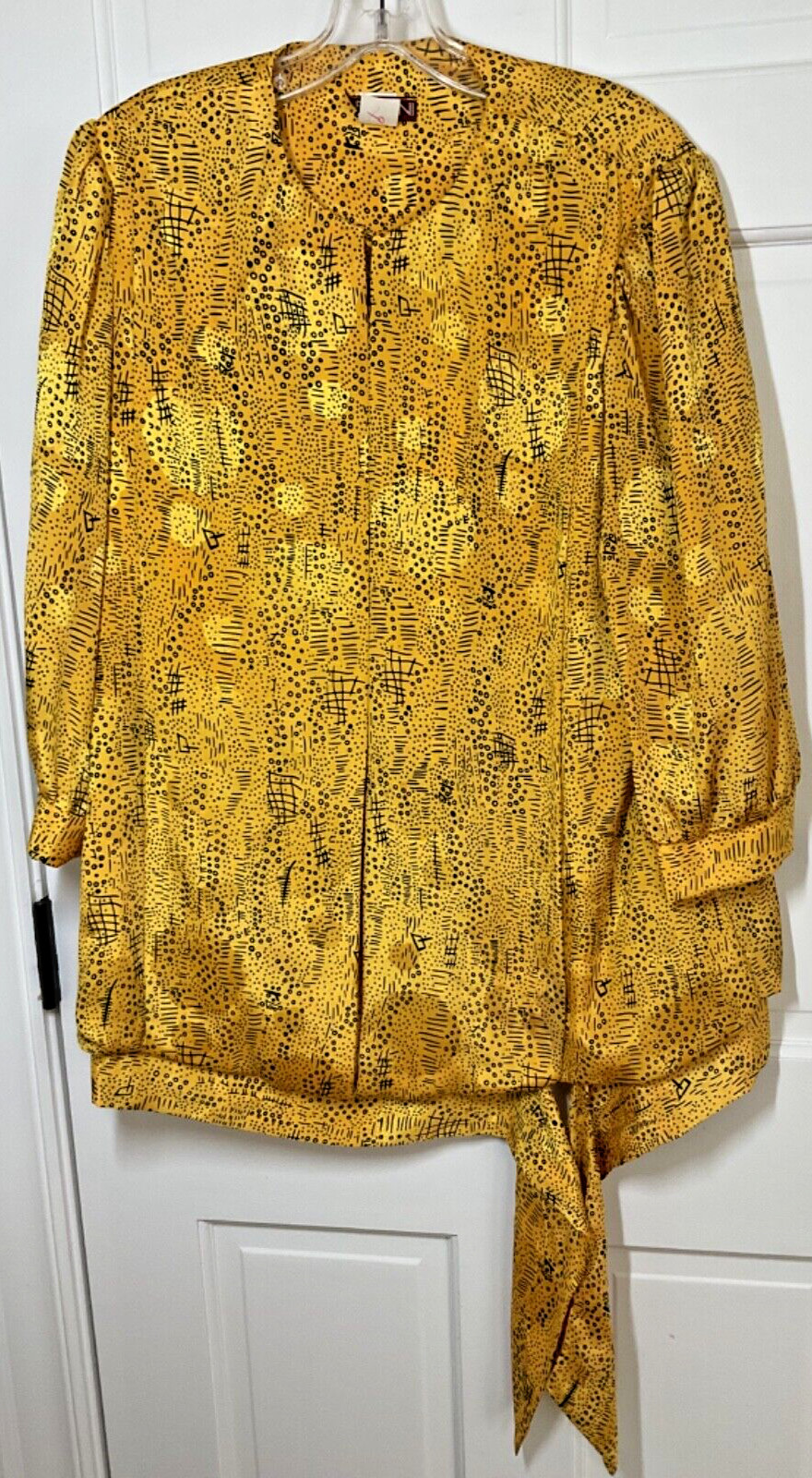 VINTAGE PUCCINI MATERNITY SKIRT AND TOP SET YELLOW BLACK MEDIUM POLYESTER EUC