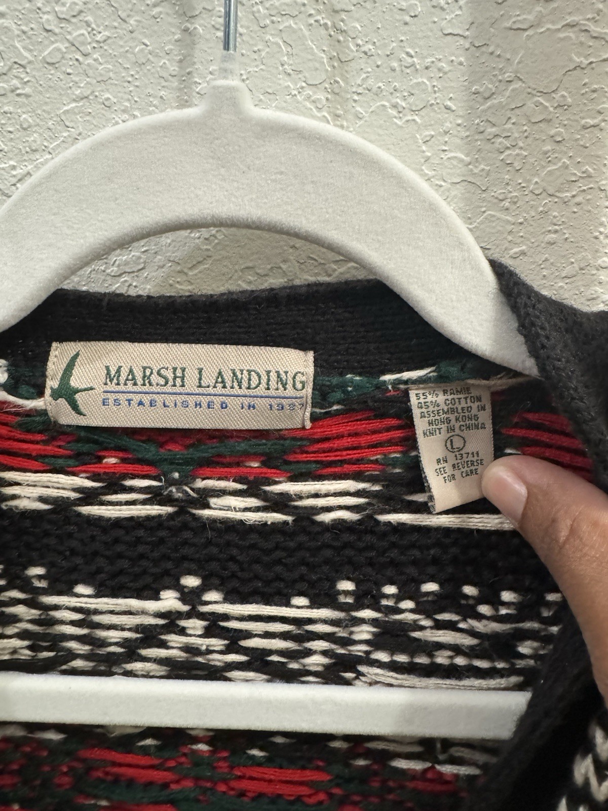 VTG Marsh Landing Coax Chunky Knit Cardigan Sweater Cottagecore Fairy Black L