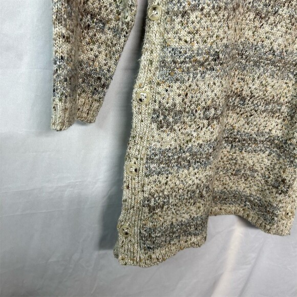 Vintage French Connection Wool Blend Side Button Tunic Sweater Beige Grey Medium