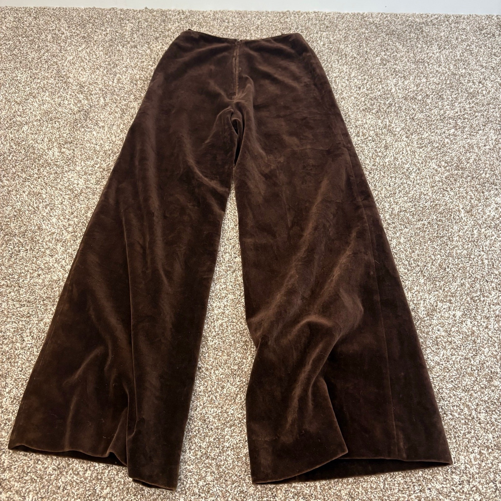 Vintage 70s Rosner Cotton Velvet Wide Leg Slacks West German High Rise Brown 8