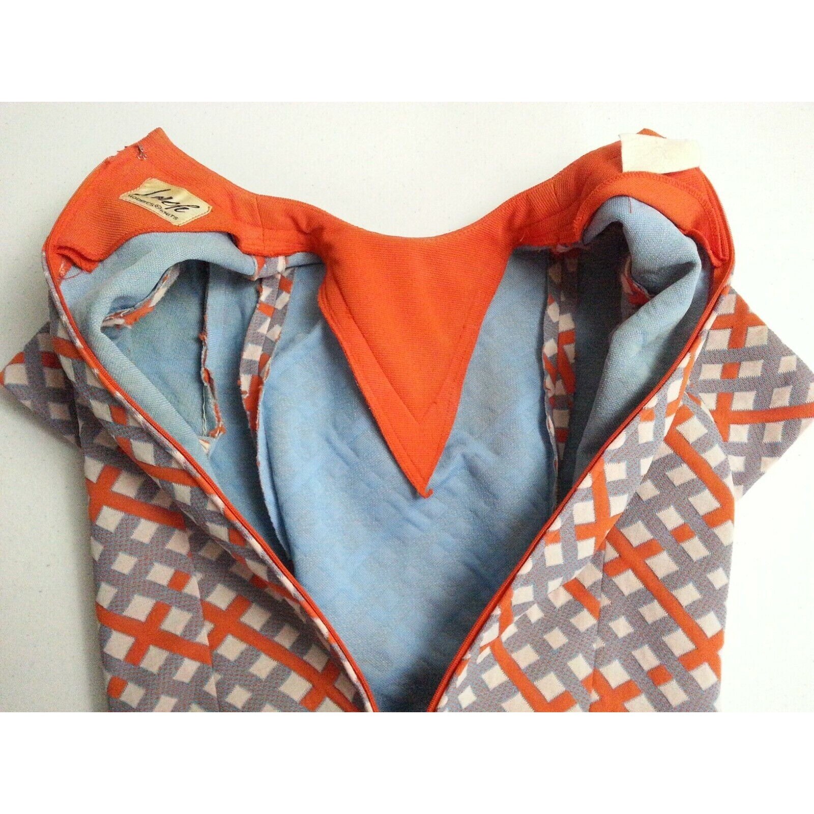 Original Vintage 1960’s 1970’s Lorch Hobbies Knits Dress Stripe Polyester MOD