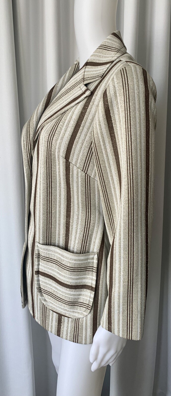 Vintage 70s Polyester lurex striped jacket M/L