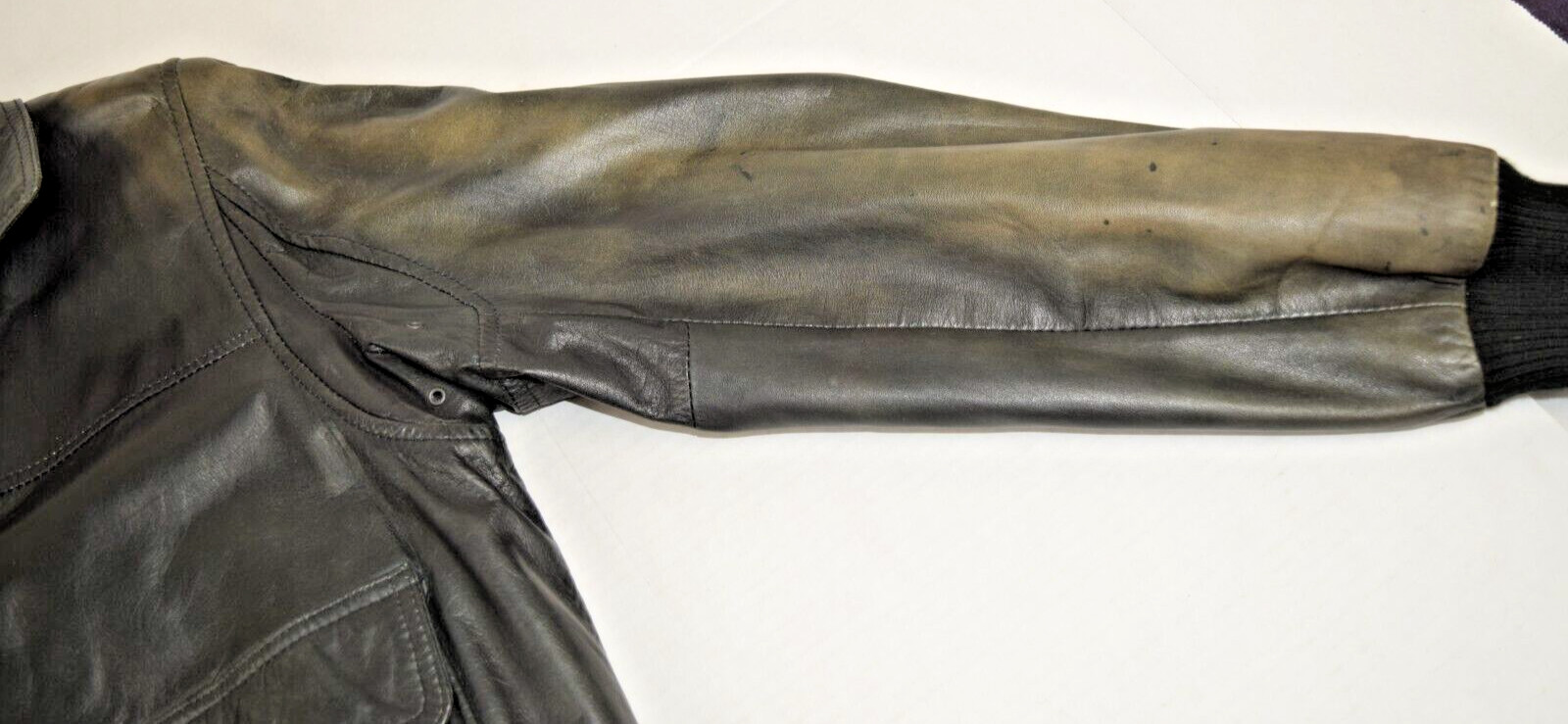 Vintage Leather Jacket Deerskin Trading Post Size 42 Brown Ombre Grunge Fade