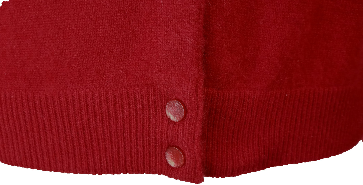 Preppy Classic VINTAGE White & Warren Cardigan Sweater Women’s L CASHMERE Red