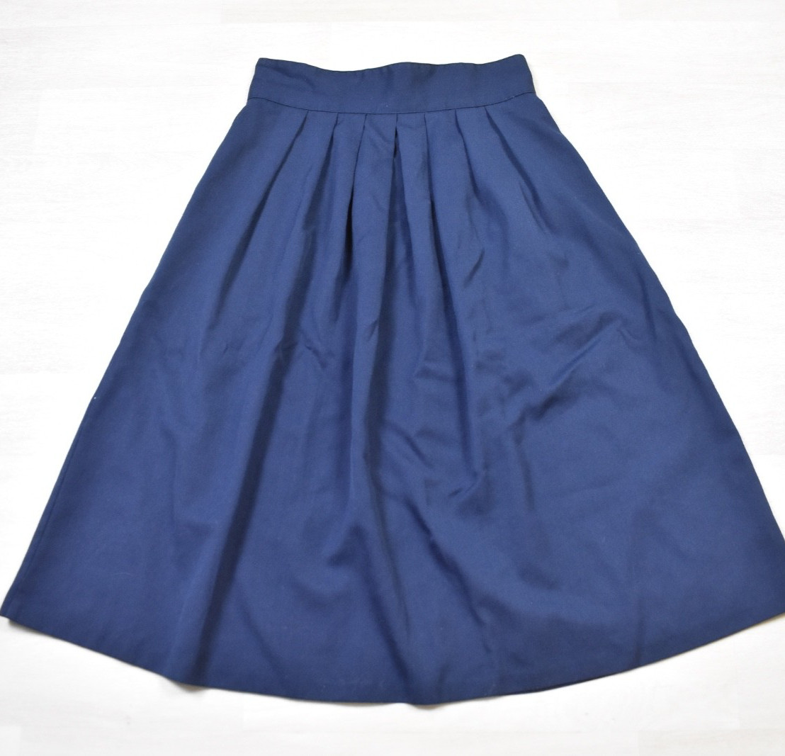 80s does 40s Liberated Lady California Midi Skirt Blue Pleated Old Money VTG
