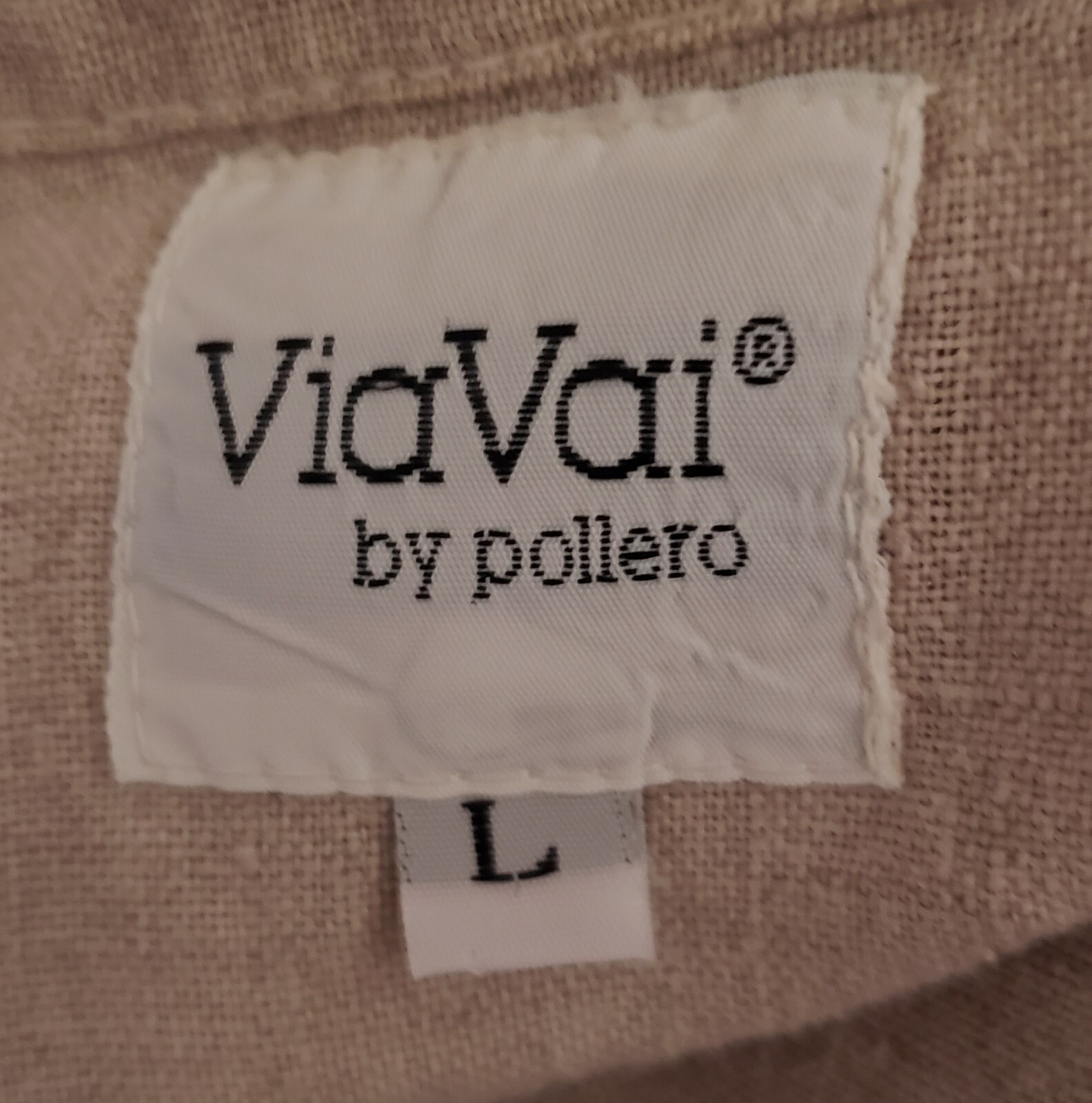 Via Vai Linen Shell Button Up Secretary Office Blouse Top Shirt Blazer Sz L