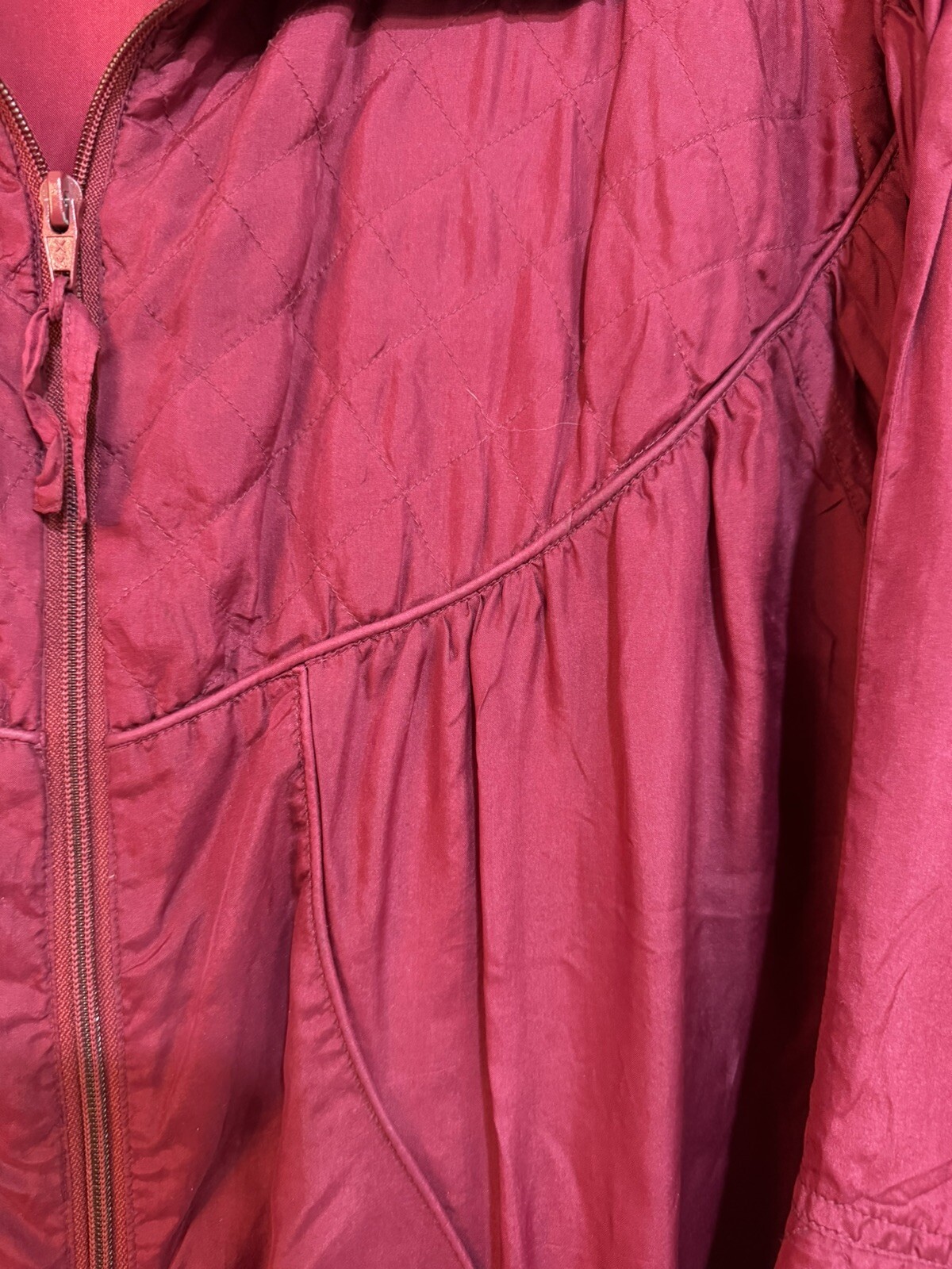 VINTAGE FUCHSIA 100% SILK WINDBREAKER JACKET LAURA KATHERINE SIZE S Oversized