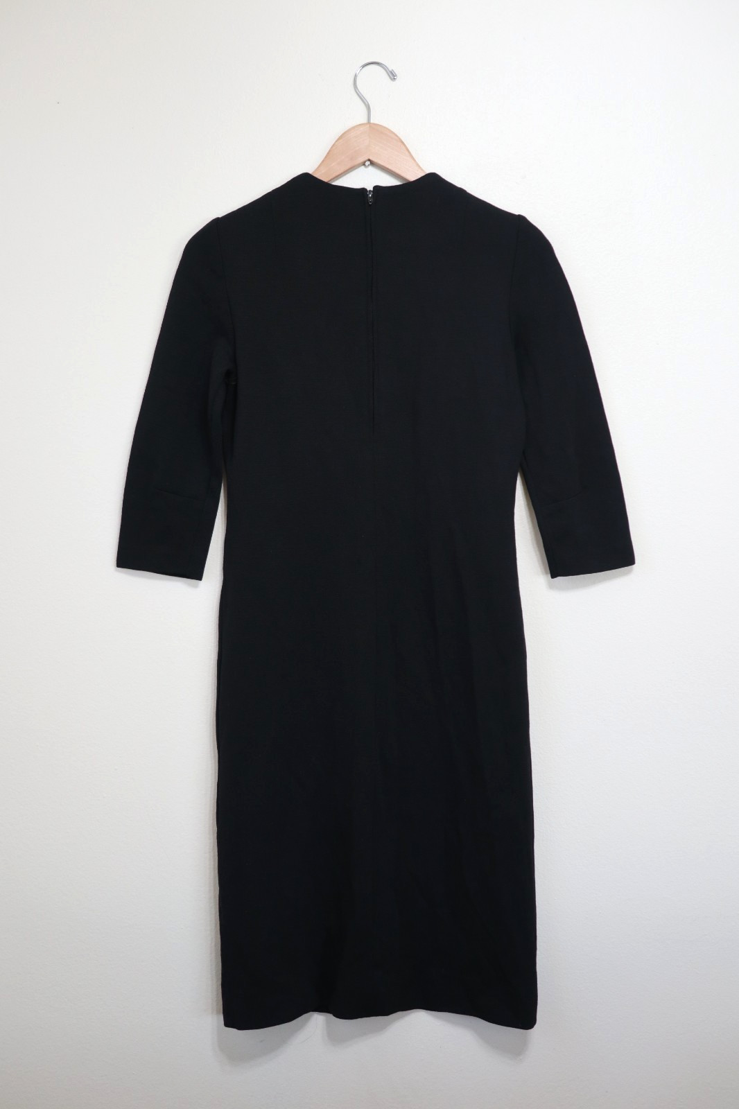 60s Vintage Kay Windsor Black Knit Jersey Yellow Buttons Sheath Dress Women XS S