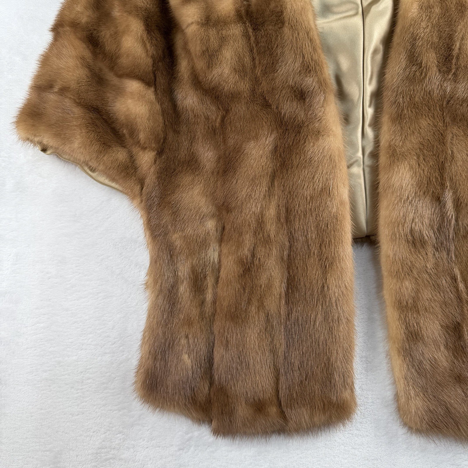 Vintage 1950s Real Fur Stole Cape Brown Mink Fur Shawl Wrap Old Hollywood Glam