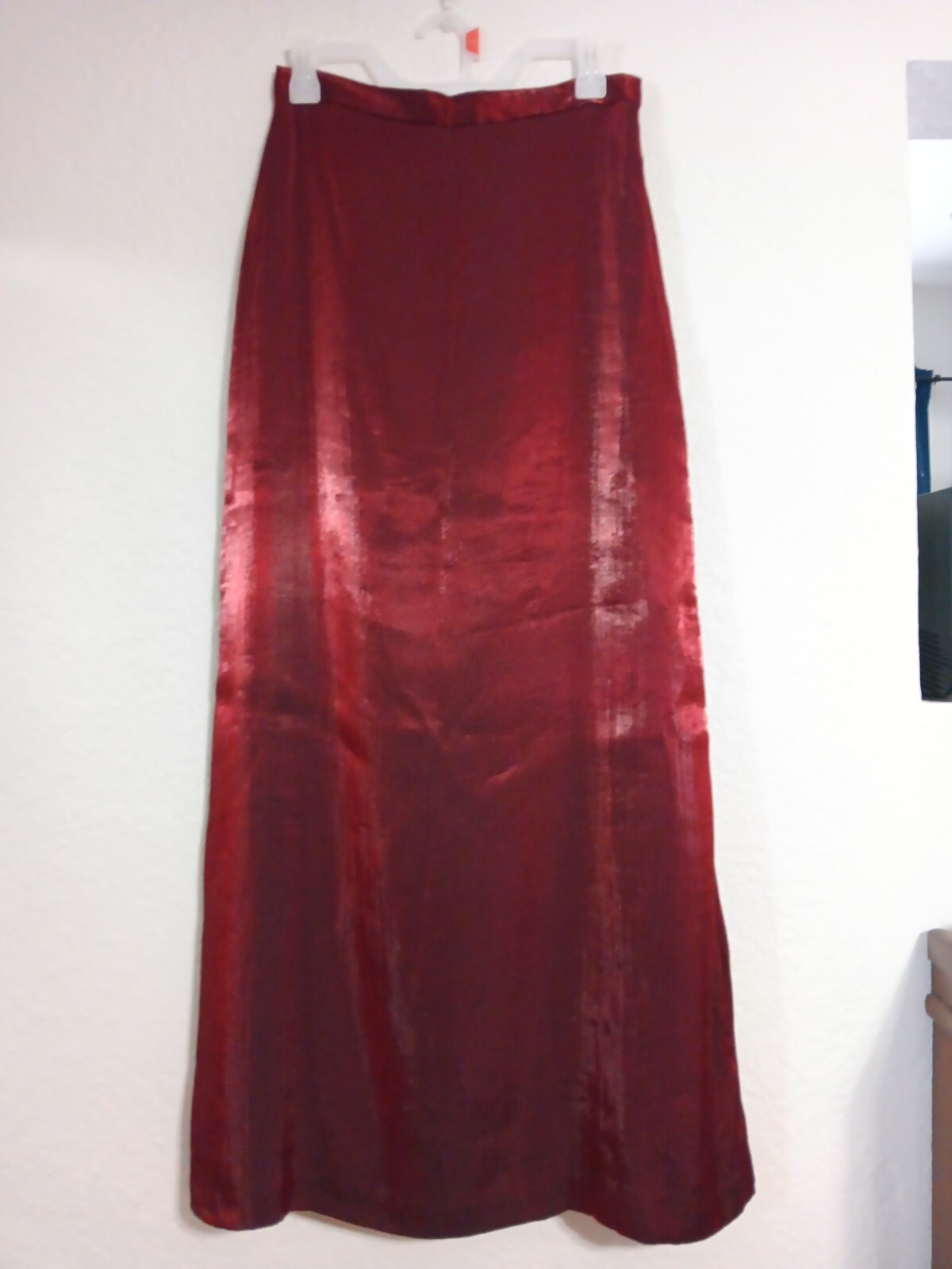 J.R.Nites By Caliendo Vintage Dark Red Satin Maxi Skirt Sz 10