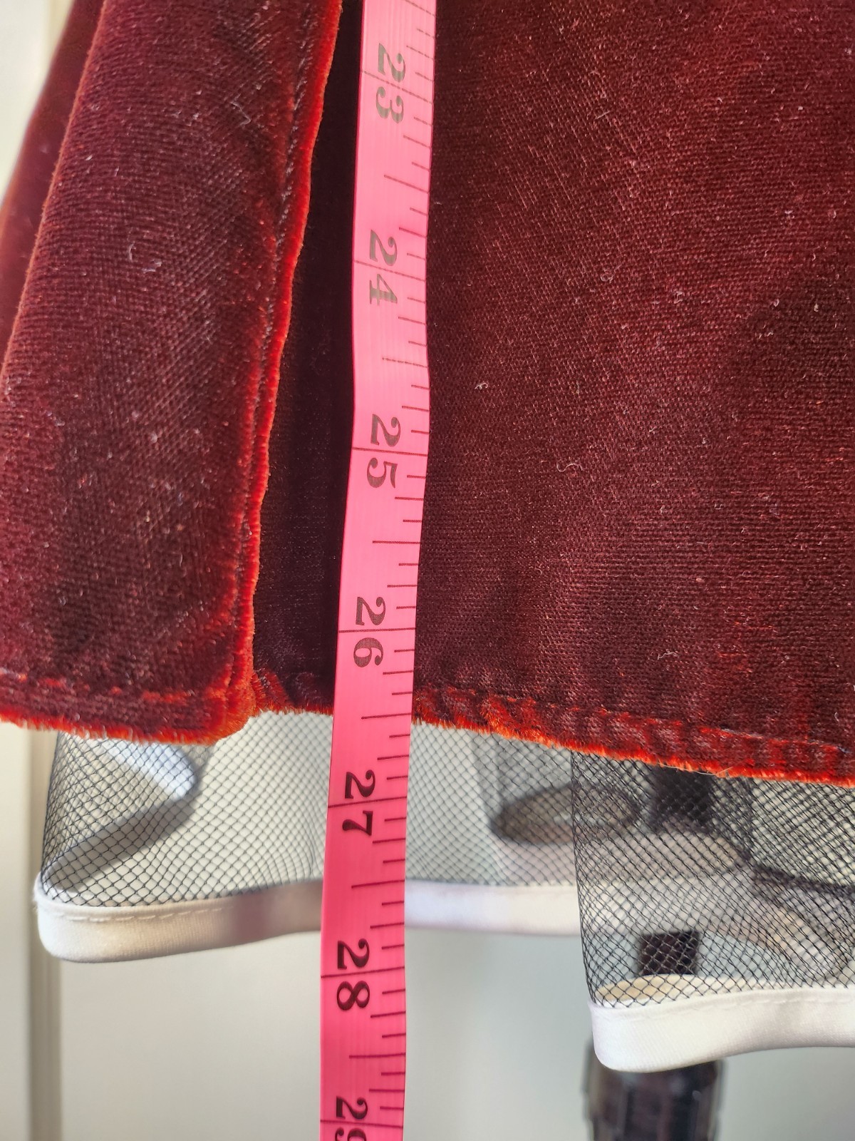 Vtg NWT 90s Y2K Empire Waist Bow Rhinestone Velvet Mini Dress Burgundy
