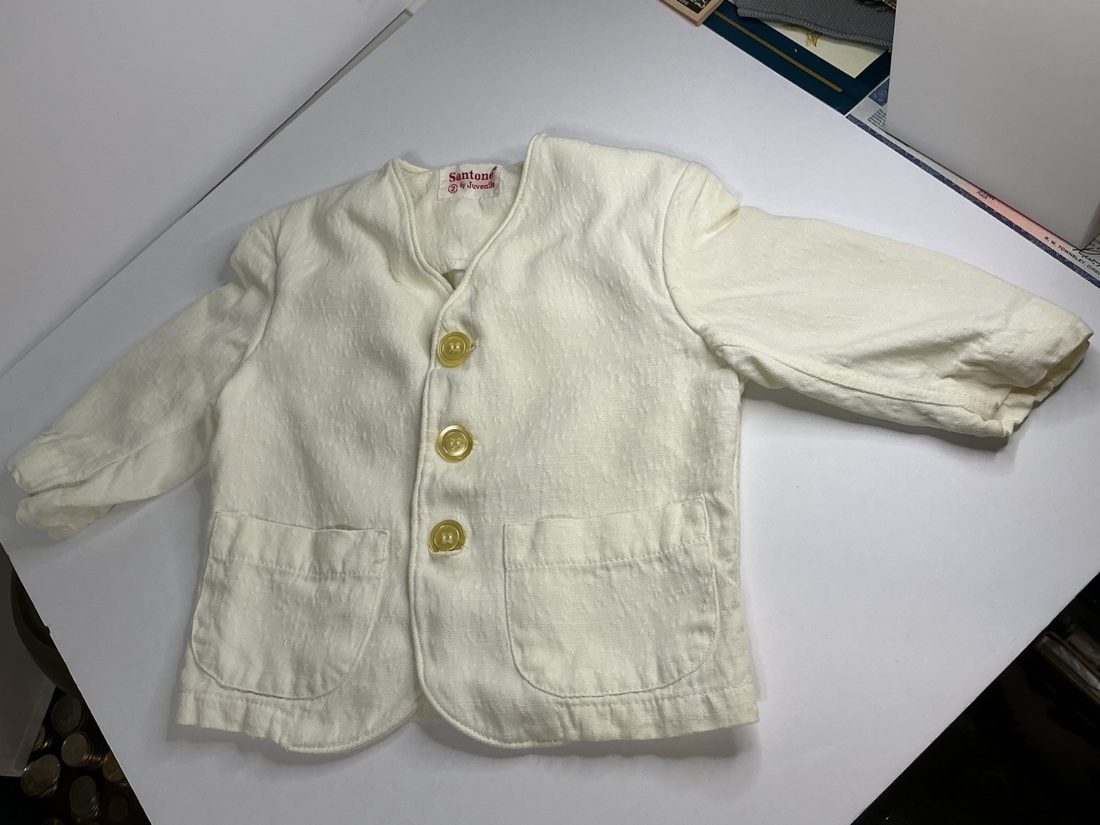 Vintage 1950s Santone romper, sailboat knit, and classic cardigans