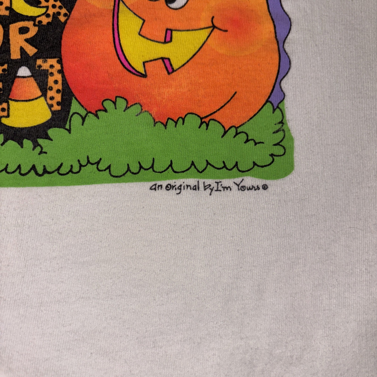 Vintage 90s Trick Or Treat Cat With Pumpkins Im Yours Brand With Pink Rhinestone