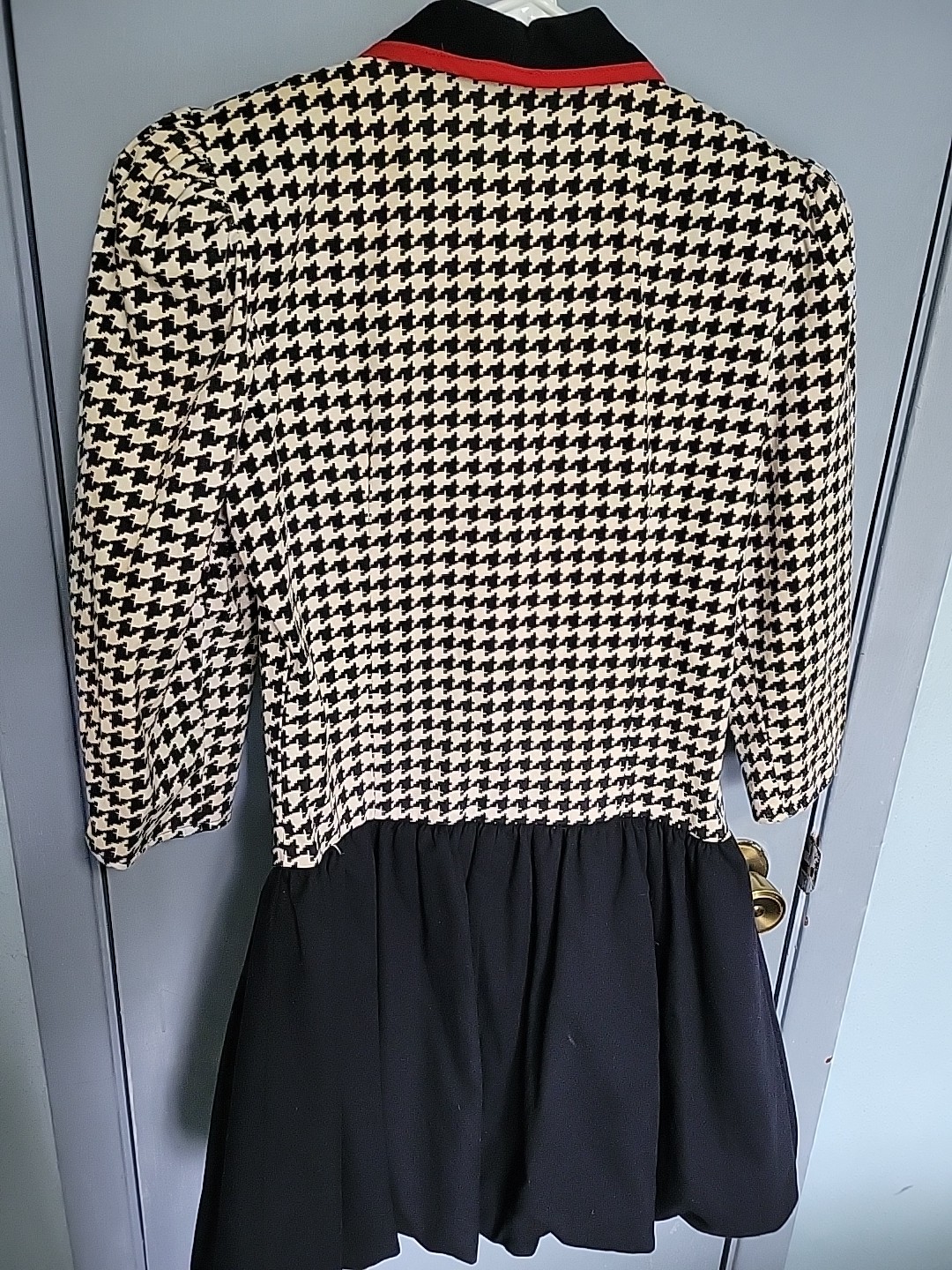 You Babes Dress Black And Red Houndstooth Bubble Skirt Sz 5 Made In Usa Vintage