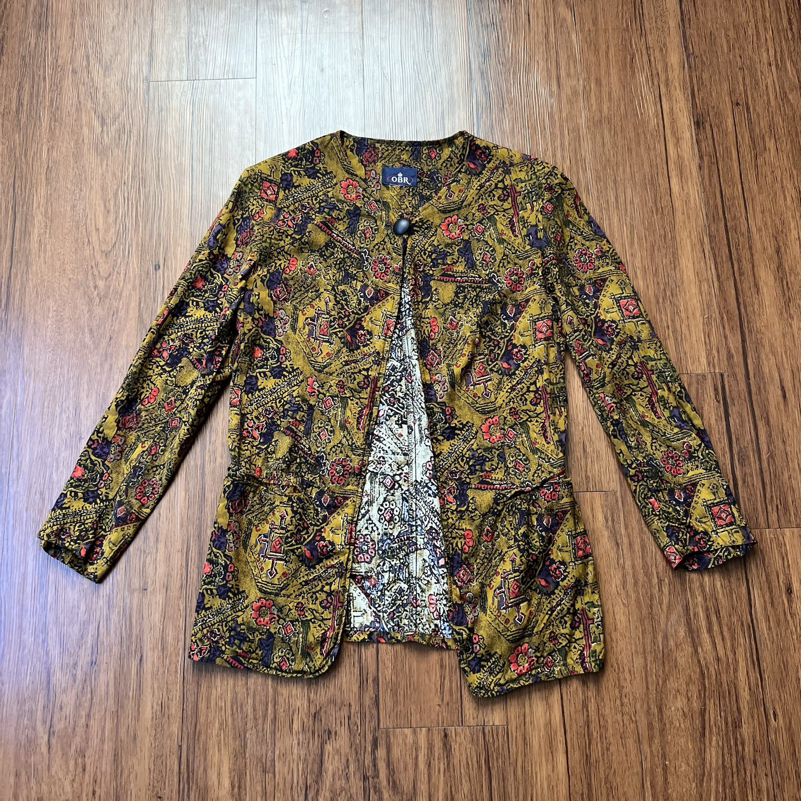 Vintage 80s 90s Cardigan Top Jacket Small Womens Paisley Abstract Retro