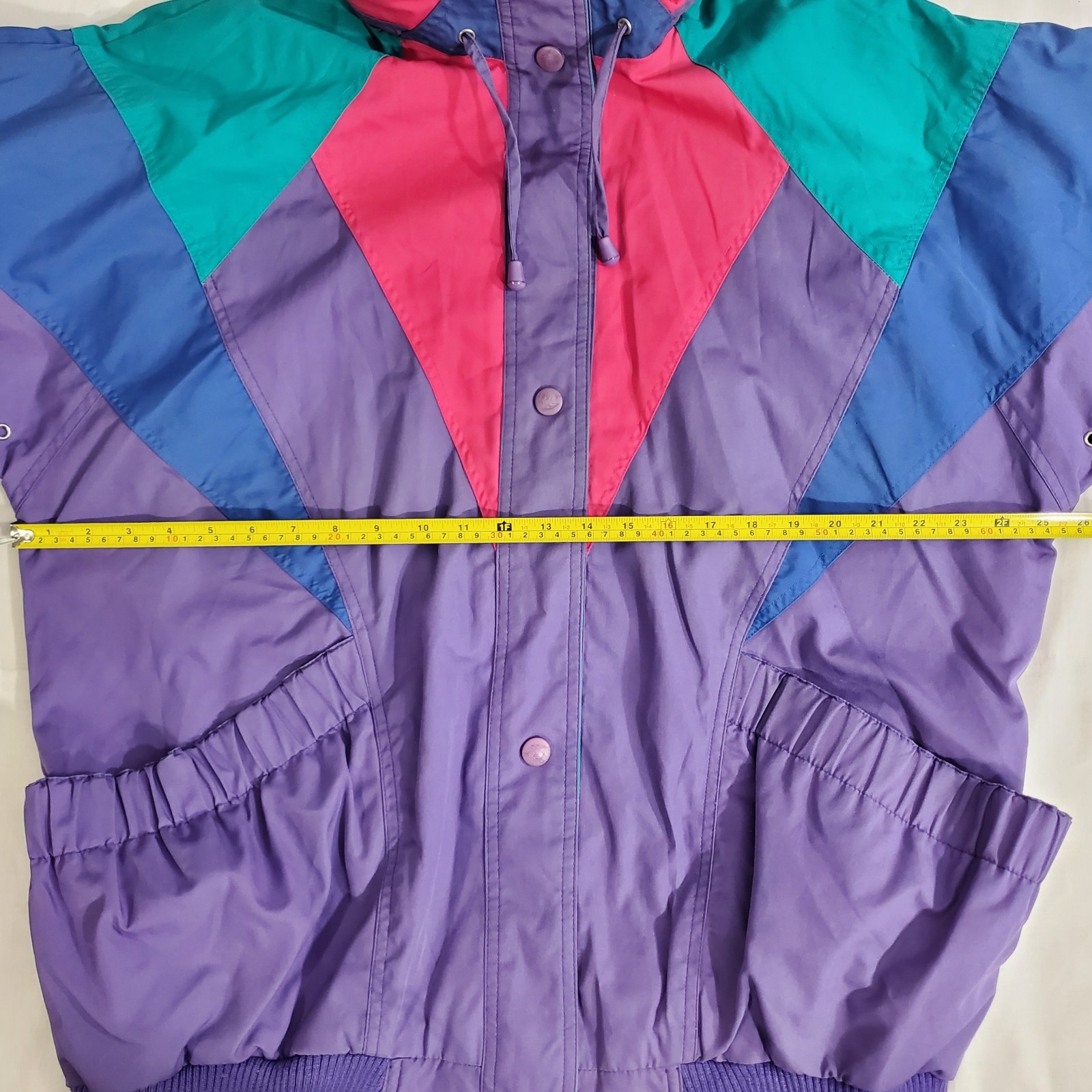 Womans XL-1X VTG 80’S Innovations By IZZI Windbreaker Jacket Color Block Retro