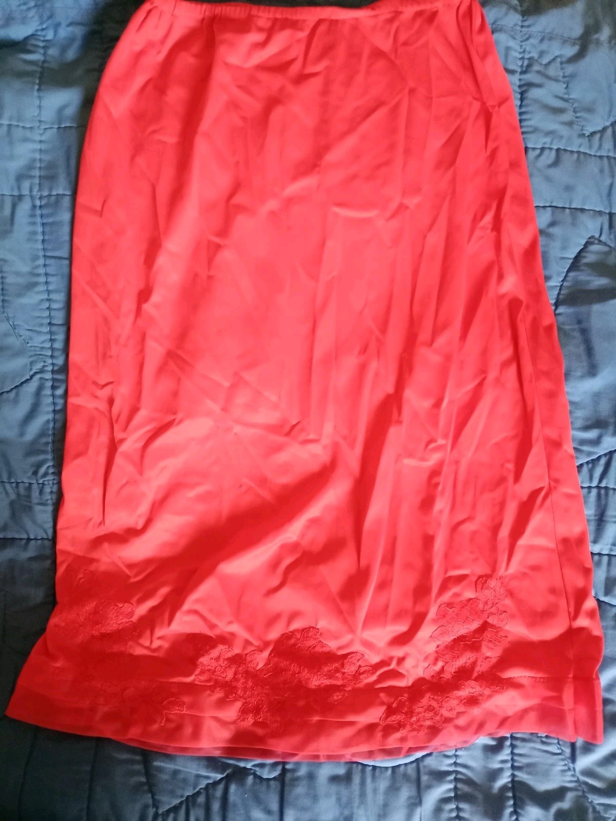 Suavette 50’s Vintage Van Raalte All Nylon Half Slip Red Lace Chiffon Skirt