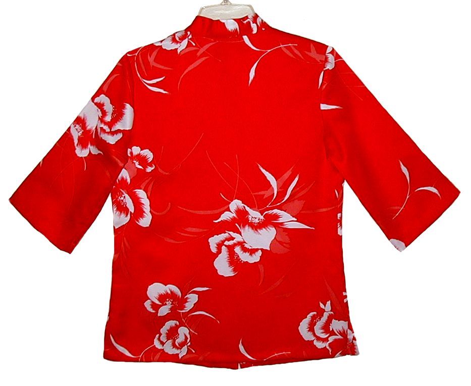 Sz 8 Vin 70’s Women’s NANI of HAWAII Tea Timer Shirt Frog Fasteners Poly