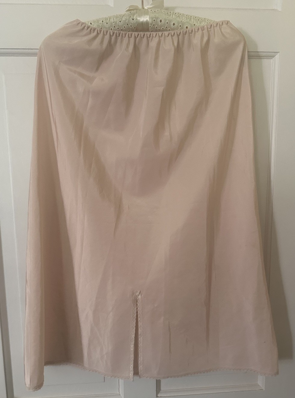 Vtg Orvis Half SLIP Skirt & Camisole Set Lace Beige Undergarments Retro Glam M L